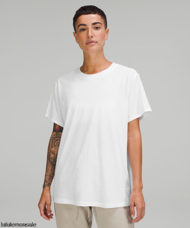 Lululemon Damen DELULU321 | All Yours Baumwoll T-shirt Weiß